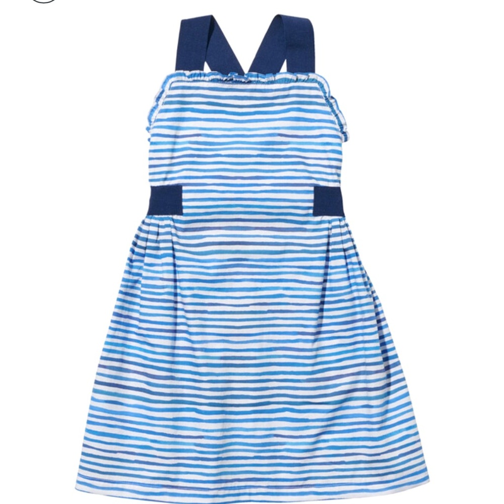 Oso & Me - Girls Carolyn Dress - Painted Stripe - Blue & White - Size: 5/6